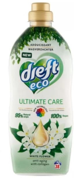 4 x Dreft ECO - Wasverzachter - Gekleurde Was - Witte Bloem - Anti-Veroudering - 38 Wasbeurten - Wasverzachter - Kleurbescherming - Anti-aging - Collageen - Wasgoed — thumbnail 2
