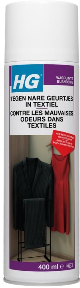 1 x HG Tegen Nare Geurtjes In Textiel 400 ml - Geurverwijdering Textiel - Stankmoleculen Oplossen - Textiel Reinigen - Geur In Kleding - Geur In Gordijnen — thumbnail 2