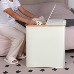 Dubbele Wasmand - 140 Liter - Bamboe - 2 Secties — thumbnail 5