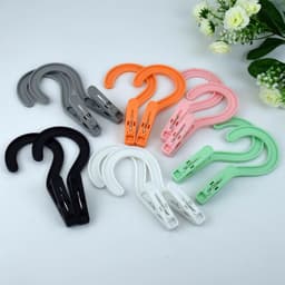 Kledinghangerklemmen - 12 stuks - ruimtebesparende hangers - hangers met clips - antislip - kledingorganizer - wasknijpers van kunststof - draagbare antislip kunststof hangerklemmen - voor kleding, gordijnen, badhanddoeken — thumbnail 3