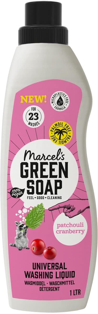 Marcel's Green Soap Wasmiddel Patchouli & Cranberry 23 Wasbeurten - 1 liter — afbeelding 1
