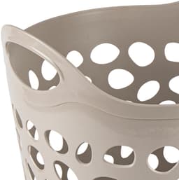 Plasticforte Flexibele wasmand/opbergmand - rond - beige - 35 liter - D40 x H39 cm — thumbnail 3