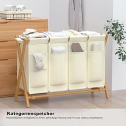 Equivera Wasmand 4 Vakken - Wasmand - Wassorteerder - Wasbox — thumbnail 4