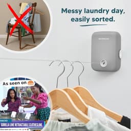 - Retractable Clothesline for Indoor and Outdoor | Heavy Duty Drying Line | Wall Mounted Drying Rack | Features Secure Lock System — thumbnail 5