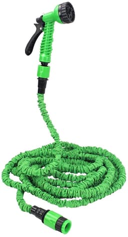 Rekbare groene spiraalslang - tot 15 meter - waterdicht - rubber — thumbnail 1