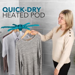 RFWR® Verwarmde Kledingluchter - Binnen Wasdroger met 6 Hangers en 6 Warmte-instellingen voor Snel Drogen — thumbnail 2