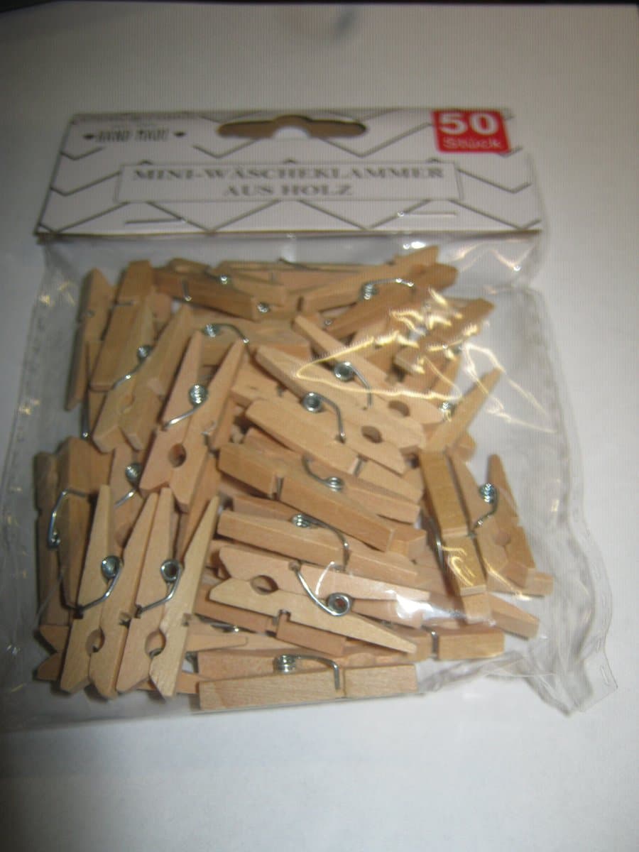 Stern 50 stuks hobby mini wasknijpertjes hout — afbeelding 1