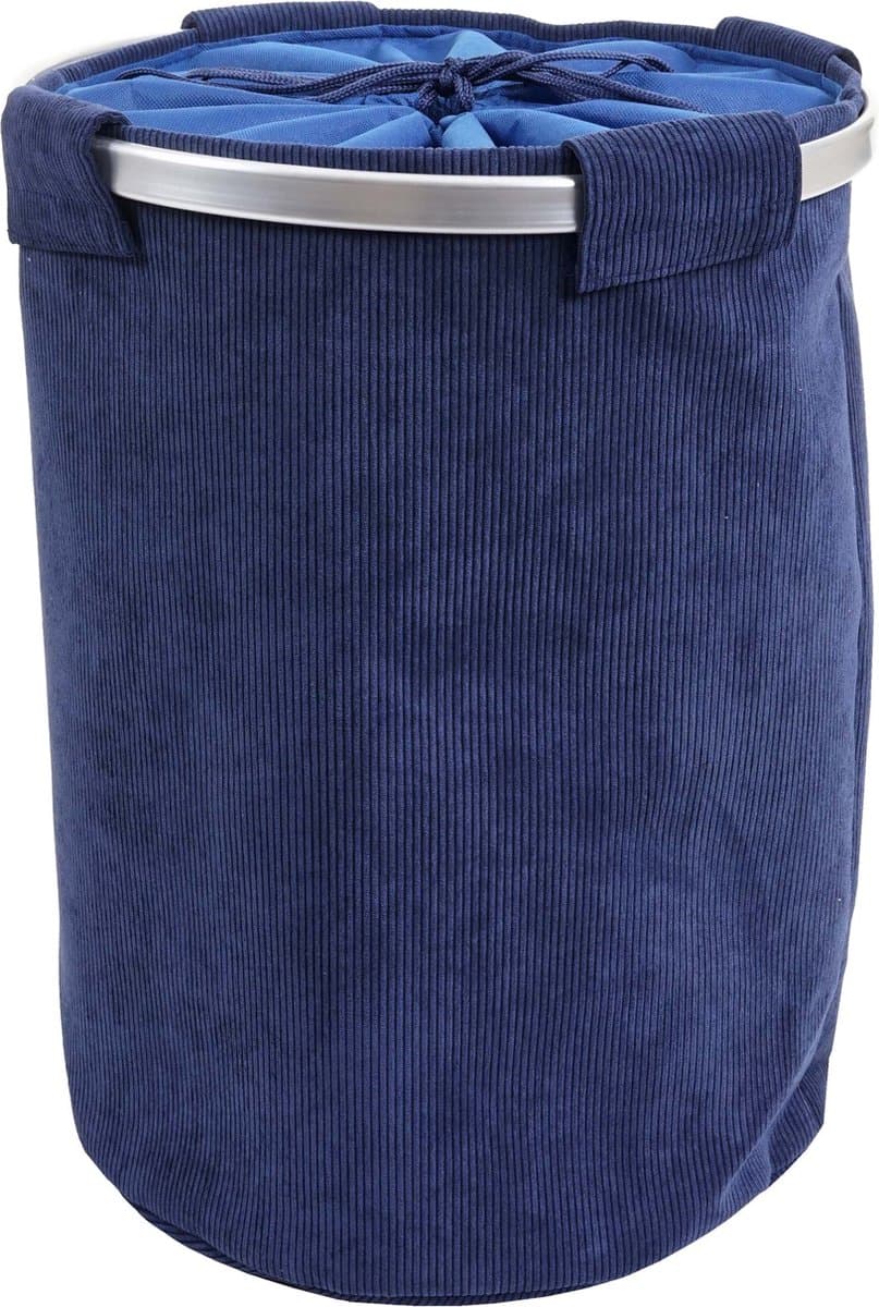 Wasbak MCW-C34, Wasmand Wasbox Waszak Wasbak met net, 55x39cm 65l ~ koord blauw — afbeelding 1