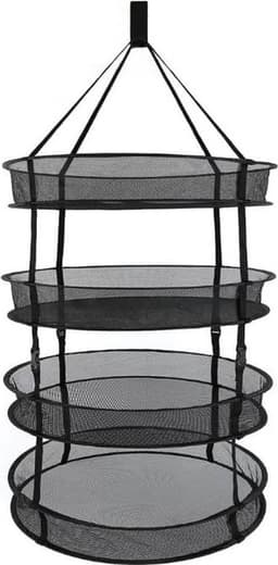 Droognet 60cm diameter 6 laags Heavy Duty Verstelbaar (Zwart) — thumbnail 1