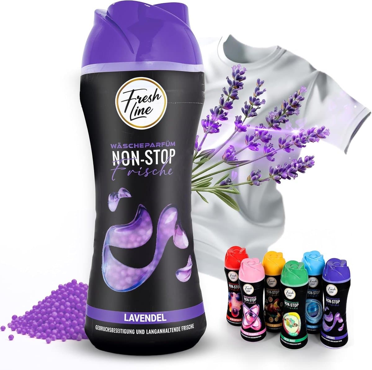 Fresh Line® - Wasverfrisser (3 pack) - Lavendel - Wasparfum - Geurparels - 3 x 300 g — afbeelding 1