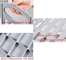 Wasmand - Opbergmand - Opvouwbare wasmand - Handwasmand - Multifunctionele mand - Mand - 40x27x32cm - Geschikt voor het opbergen van kleding, beddengoed, sokken, dekens, schoenen en speelgoed - Grijs — thumbnail 2