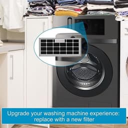Pluisfilters voor wasmachine-drogercombinatie - Set van 2 - Wasbaar en herbruikbaar - Vervangingsschuim - Zwart - Geschikt voor WH01X35719-model - Filter voor schone was - Duurzame kwaliteit — thumbnail 2