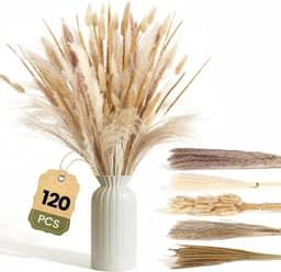 Gedroogd Pampasgras, 120 stuks Pampasdecoratie — thumbnail 1