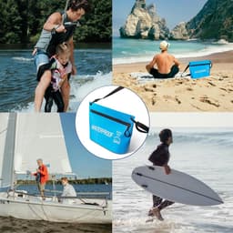 Tas om mee te zwemmen, IPX4, strandtas, enkele tas met verstelbare riem, print, waterbestendig, hemelsblauw, voor reizen, strand, camping, watersport en outdoor — thumbnail 3