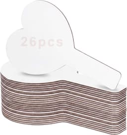 26 stuks kleine droog afwisbare borden, klein handheld, droog afwisbare antwoordpeddel, kleine whiteboards, droog afwisbare borden, voor studenten, klaslokaal, spelletjes (hartvorm) — thumbnail 1