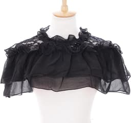 JL-656 zwart rood chiffon kant vampier Dark Gothic Lolita jurk kostuum cosplay, zwart, XL — thumbnail 3