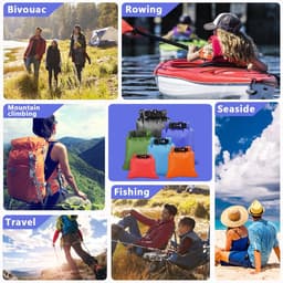 6 stuks waterdichte opbergzakken, ultralichte pakzakken, dry bag set, 1,5/2,5/3/3,5/5/8 l, waterdichte droogtassen voor reizen, boottochten, zwemmen, wandelen, outdoor kamperen — thumbnail 3