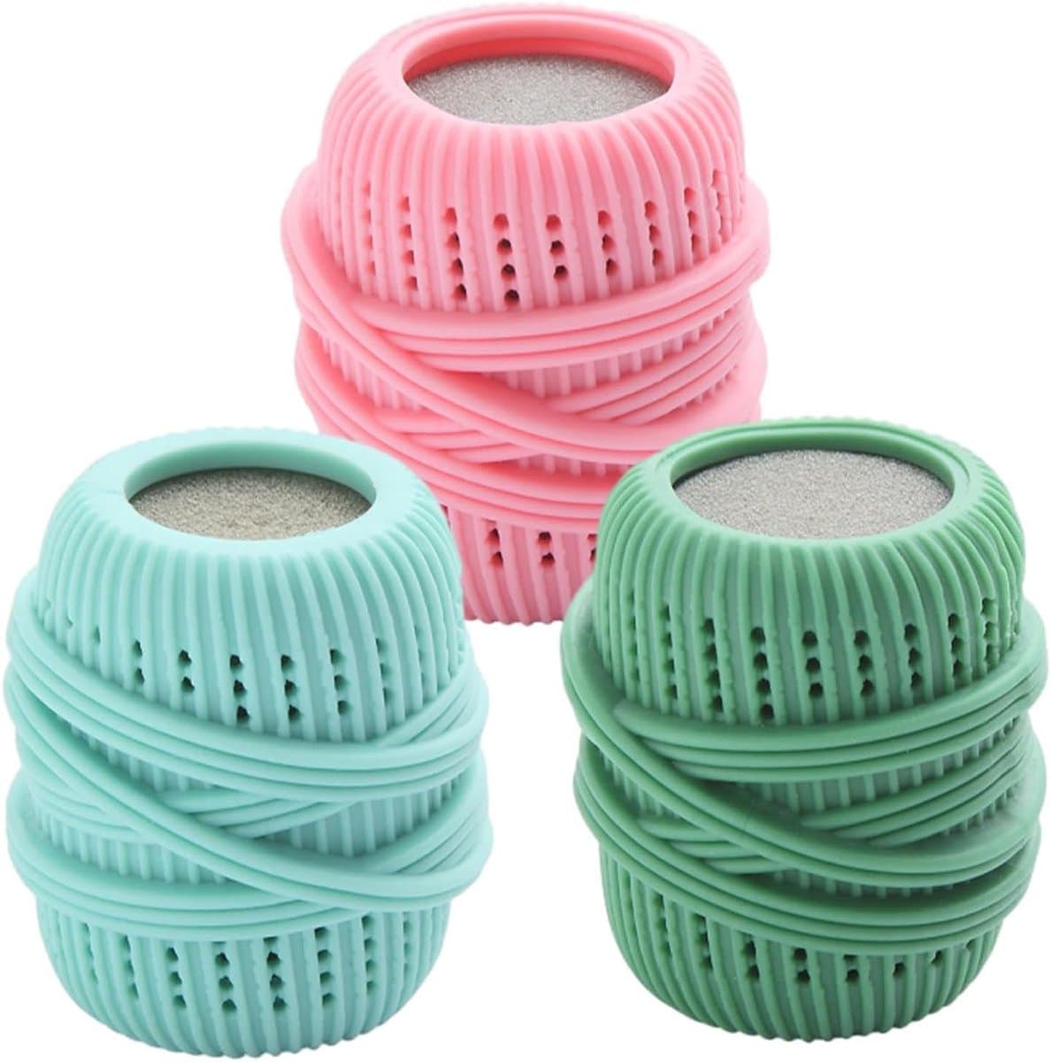 Wasmachine wasballen - 3 verpakkingen - herbruikbaar - Silicone wasballen, wasaccessoires - zachte kleding - verwijderen van statische stroom - reinigingsapparatuur - groen, blauw, roze — afbeelding 1