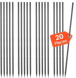 VEVOR Wapeningsstaven, 609,6 mm / 24 inch, Zware Uitvoering, 0,47 inch Diameter, Rechte Gegalvaniseerde Stalen Grondankers met Beitelpunt en Roestwerende Coating, voor Tuinondersteuning, Schuttingen, Kampeertenten (20 stuks) — thumbnail 1