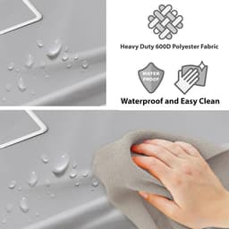 Houseware Heavy-Duty 3-Bag Wasserij Sorteerder Winkelwagen, Zilver | Verwijderbare Zakken en Afsluitbare Wielen voor Wasruimte Organisatie — thumbnail 2