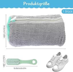 1 stuk schoenwaszak, wasmachine, grijze waszak, multifunctionele schoenentas voor alle soorten en maten, beschermt zowel wasmachine als schoenen — thumbnail 2
