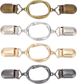 4 Stks Taille Cincher Clips Ovale Jurk Clip Terug Cinch 4 Kleuren Trui Sjaal Vest Kraag Broek Metalen Aansluiting Tie Clips 120mm Lang voor Sjaal Vest Kleding Dragen Present — thumbnail 1