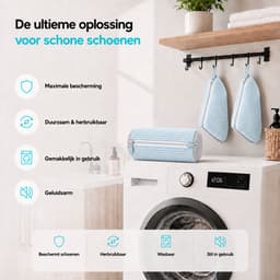 BOTC Waszak schoenen - 2 stuks - Herbruikbaar - Wasmachine&Droger - voor Sneakers en Tennisschoenen - Lichtblauw — thumbnail 3