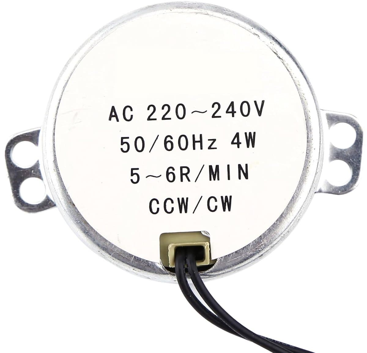 Motor, 50/60 Hz Frequentie 220-240 V AC Synchrone Motor Reductiemotor 4 W Reductiemotor CW/CCW, Piramidemotor Stil voor Magnetron Draaitafel (5-6 tpm) — afbeelding 1
