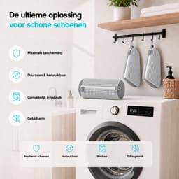 BOTC Waszak schoenen - 2 stuks - Herbruikbaar - Wasmachine&Droger - voor Sneakers en Tennisschoenen - Grijs — thumbnail 3