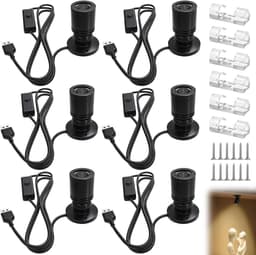 6 stuks mini-led-spots, 1 W, 360 graden draaibaar, voor binnen, kastverlichting, dimbare kleine accentverlichting, spotlight voor sieraden, hal, vitrinekasten (4000 K neutraal licht) — thumbnail 1