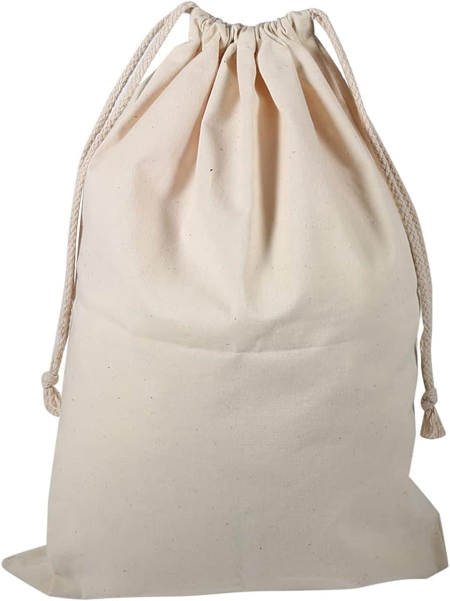 Dailygoods- Waszak Groot - Katoenen Opbergtas - Waszakken voor Wasgoed - Waszak met Koordsluiting - Waszak 30x40cm - Duurzaam en Machinewasbaar - Opbe — afbeelding 1