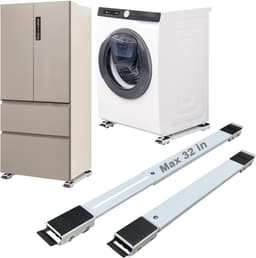 Rollers Heavy Duty, Max 32", Tweede generatie Uitschuifbare Apparaat Rollers Mobiele Wasmachine Base Gemakkelijk Verplaatsen Wasmachines, Drogers, Koelkasten, Meubels (Wit) — thumbnail 1