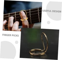 1set Banjo Vingerpicks Voor Beginners Lichtgewicht Flexibel Voor Precisie Spel Gouden Metalen Picks Voor Banjo Spelers — thumbnail 4