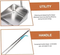 1set Stainless Steel Bezem Veegschep Met Uittrekbare Steel Voor Huishoudelijk Gebruik Voor Thuis Studentenhuis Ruimtes — thumbnail 4