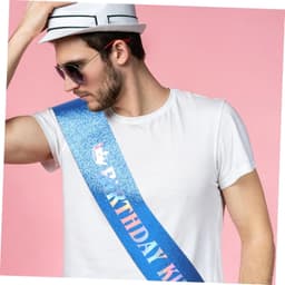 1set Verstelbare Verjaardagscrown Sash Voor Mannen Koninklijke Verjaardagsdecoraties Met Metalen Crown Decoratieve Sash Voor Feestelijke Gelegenheden — thumbnail 3