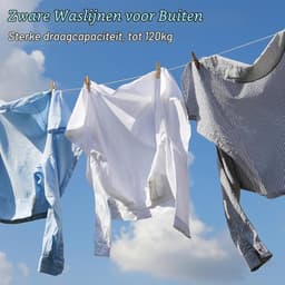 30m waslijn touw, Heavy Duty kledinglijn stalen kern, sterke koord 4mm diameter waslijnen, lange kledinglijnen voor buiten tuin reizen, roestbestendig en waterdicht waslijnen, 120kg LC — thumbnail 4