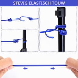 174 cm, reiswaslijn met klemmen, draagbare elastische waslijn, uittrekbaar, outdoor vakantie, waslijn voor reizen, slaapzaal, campingaccessoires, met 12 wasknijpers — thumbnail 5