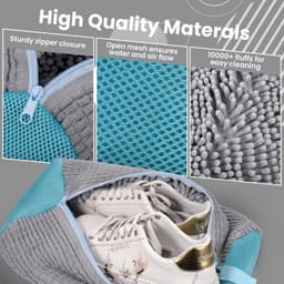 Herbruikbare Wasmachine Schoenwastas met Rits - 360° Schoonmaak voor Wasmachine en Droger (Geel, Grijs) — thumbnail 4
