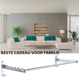 Wanddroogrek - Droogrek Inklapbaar - Wasrek - Droogtoren - Droogrekken - Droogmolen -Zilver — thumbnail 4