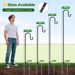 Verstelbare Herdershaak 195cm met 5-Punts Grondanker - Zwart — thumbnail 2