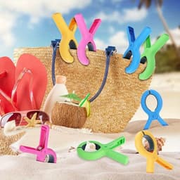 4 Stuks Strandlaken Clips – Sterke Handdoekclips en Handdoekhouders voor Strandstoel, Zwembad, Cruise en Ligstoel — thumbnail 5