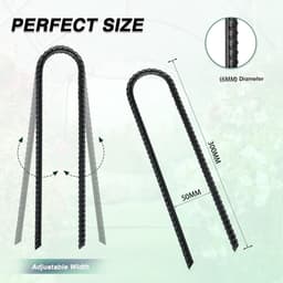 SnelShoppen - 8 U-vormige Grondpennen 30 cm - Tentpennen, Trampolineharingen, Grondbevestiging voor Camping, Tuin, Feest, Windbestendig, Robuust en Be — thumbnail 2