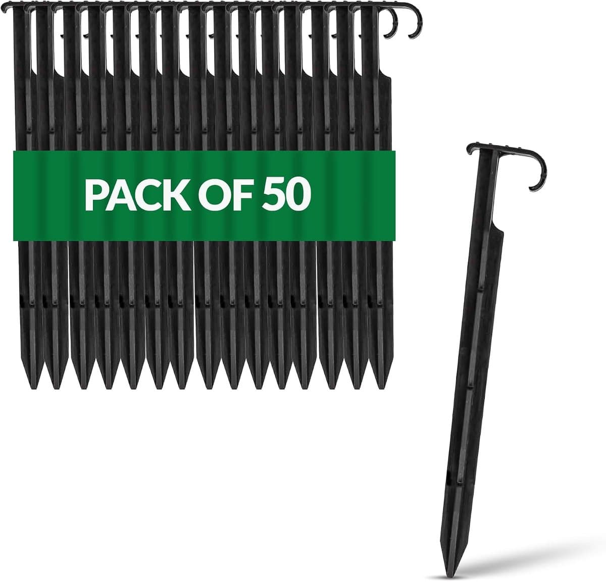 SnelShoppen - 50 Stuks AquaPIN Gartenschlauch Anker Bodenspies voor Tropfschlauch en Perlschlauch - Duurzaam Plastic, 180mm, Anti-Pull Mechanisme, Tui — afbeelding 1