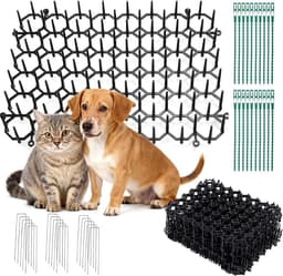 SnelShoppen - 15 Stuks Doornrooster tegen Katten 20x15cm, Kattenwering Mat met U Vormige Grondankers, Dierbarrière Kattenafweer Rooster met Spikes voo — thumbnail 1