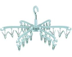 Opvouwbaar droogrek met 24 clips voor het drogen van sokken, ondergoed, babykleding, handdoeken, draaibaar droogrek voor sokken