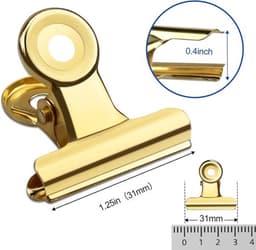 Verpakking van 30 - 1,22" (31 mm) mini metalen scharnierclips - kleine bull clips - ordners/rekeningklemmen - voor kantoor/thuis/school/winkel — thumbnail 5