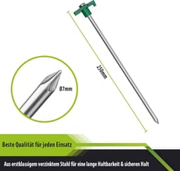 SnelShoppen - 24x Anti-Roest Grondpinnen Ø 0.8 cm, 25 cm Lengte - Geanodiseerde Stalen Grondankers voor Tuin, Camping, Feest, Vastzetten en Bevestigen — thumbnail 3