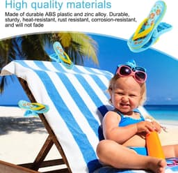 4 stuks Strandhanddoekclips - wasknijpers - strandslippers clips - strandhanddoekklemmen - winddichte kunststof klemmen - voor strandstoelen, wasgoed, badhanddoek - Blauw — thumbnail 5