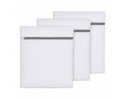Waszakken Wasmachine – Fijnmazige Wasnetjes voor Kleding en Lingerie – Beschermende Waszakjes met Ritssluiting – 3 Stuks 40x50 cm – Wit