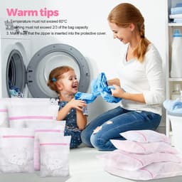 SnelShoppen - Waszakken Set - Vijf Stuks in Verschillende Maten - Roze - Duurzaam Polyester - Voor Wassen, Verhuizen, Camping en Meer — thumbnail 3